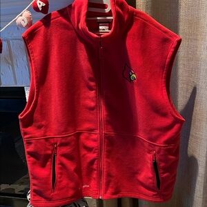Columbia Men’s 2XL LOUISVILLE Cardinal Red Fleece Vest